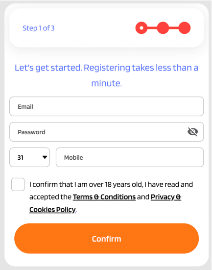 Registration at Quickslot casino